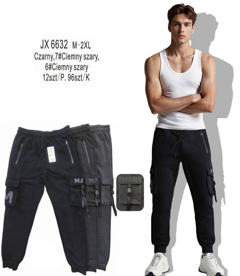 Spodnie dresowe meskie Roz M-2XL, Mix 3 Kolor Paczka 12 szt